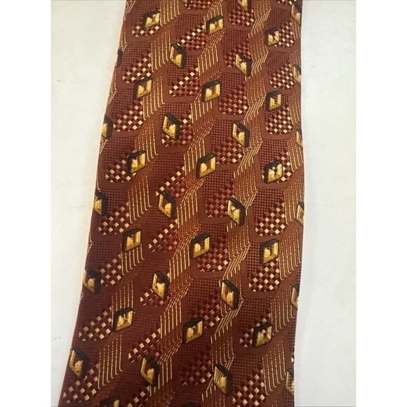 VINTAGE Ermenegildo Zegna Tie 100% Silk ITALY Made Necktie Business GEOMETRIC - Picture 2 of 9